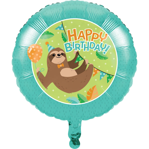 Sloth Party Foil Balloon