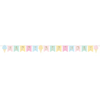 Ice Cream Party Shaped Ribbon Banner Foil