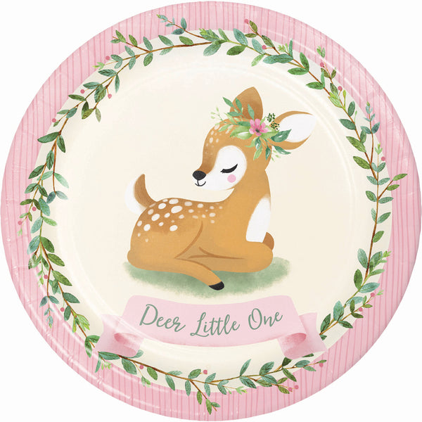Deer Little One Paper Dinner Plates Sturdy Style