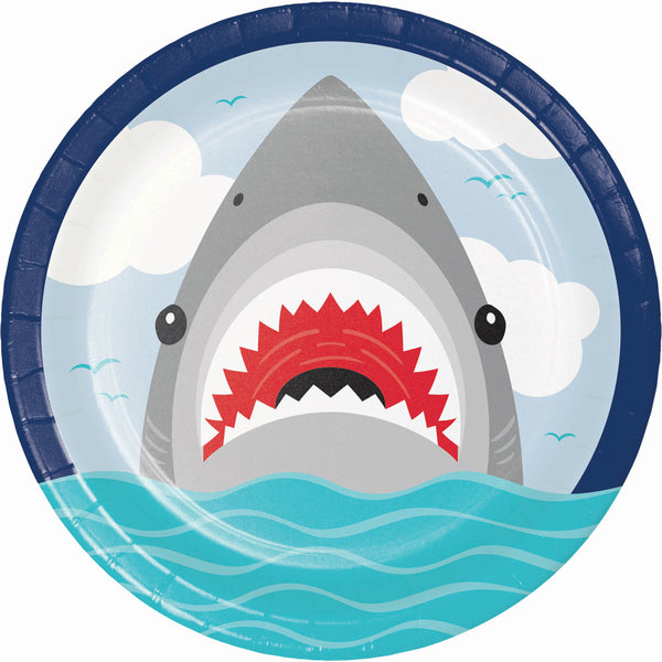 Shark Party Paper Dinner Plates Sturdy Style
