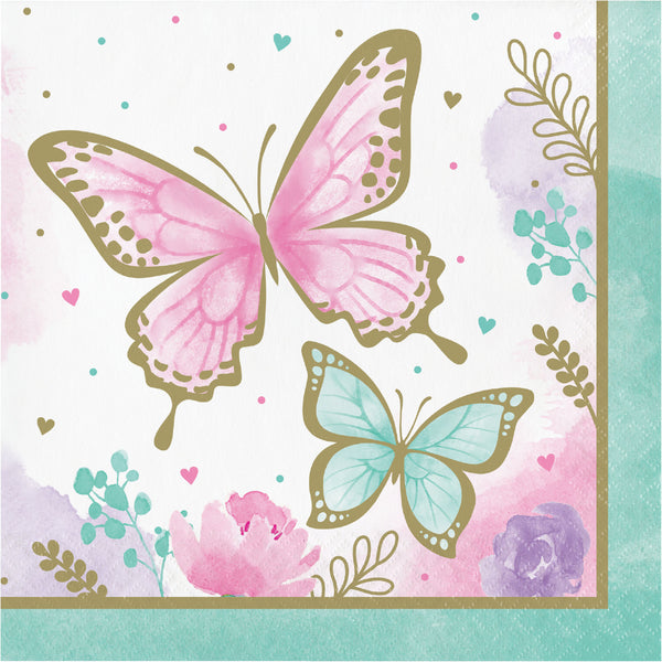 Butterfly Shimmer Lunch Napkins 2 ply