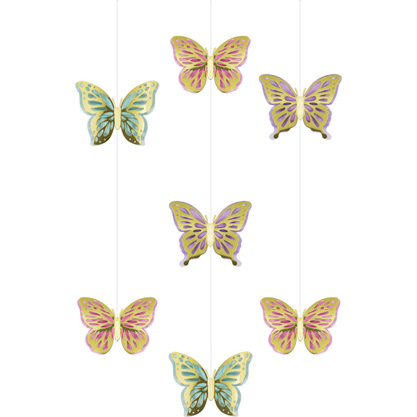 Butterfly Shimmer Hanging Cutouts Foil