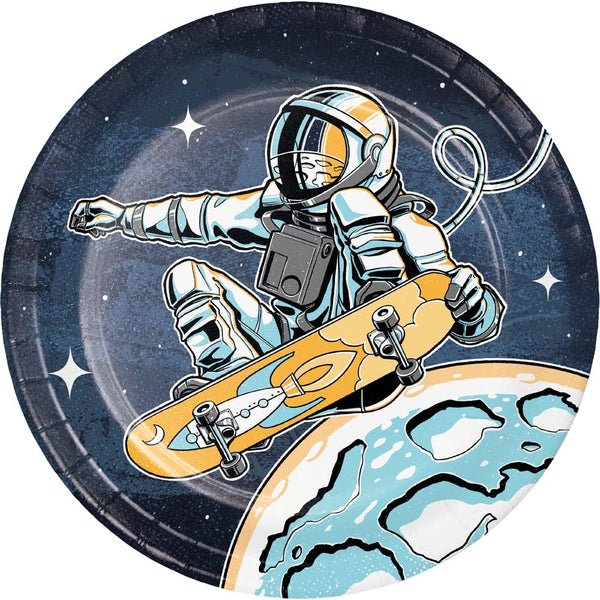 Space Skater Paper Lunch Plates Sturdy Style