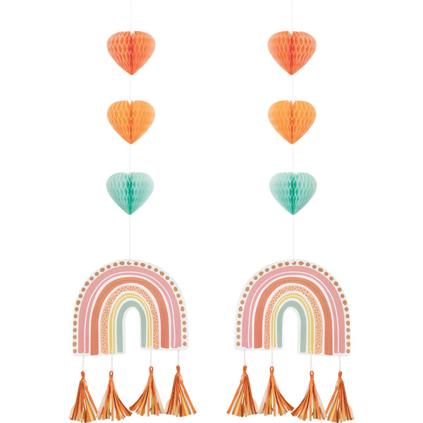 Boho Rainbow Hanging Cutouts with Tassels