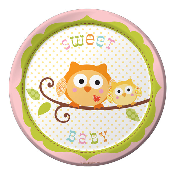 Happi Tree Paper Lunch Plates Sweet Baby Pink Sturdy Style