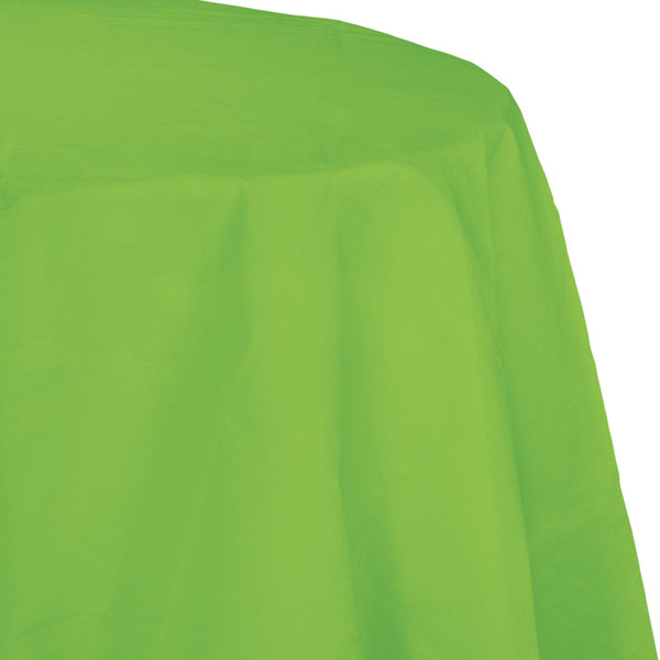 Plastic Lined Polytissue Octagonal Tablecover Fresh Lime