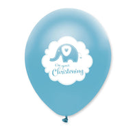 Sweet Baby Elephant Blue Christening Latex Balloons Pearlescent 2 Sided Print