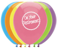 On Your Retirement Latex Balloons 2 Sided Print