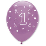 One is Fun Girl Latex Balloons All Round Print