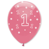 One is Fun Girl Latex Balloons All Round Print