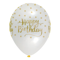 Pink Chic Happy Birthday Latex Balloons Crystal Clear All Round Print