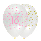 Pink Chic Age 18 Latex Balloons Crystal Clear All Round Print
