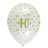 Pink Chic Age 40 Latex Balloons Crystal Clear All Round Print