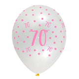 Pink Chic Age 70 Latex Balloons Crystal Clear All Round Print