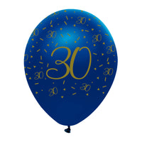 Navy and Gold Geode Age 30 Latex Balloons Pearlescent All Round Print