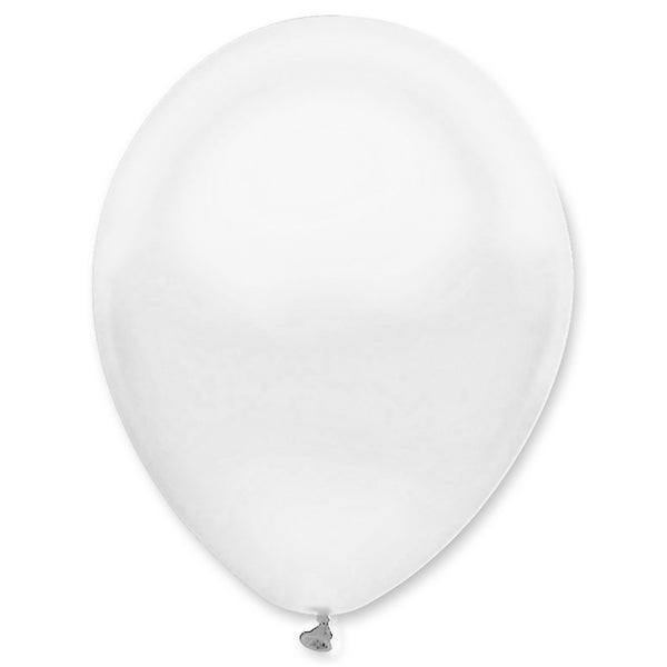 White Pearlescent Solid Colour Latex Balloons Bulk
