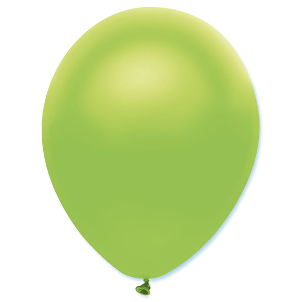 Lime Green Pearlescent Solid Colour Latex Balloons Bulk