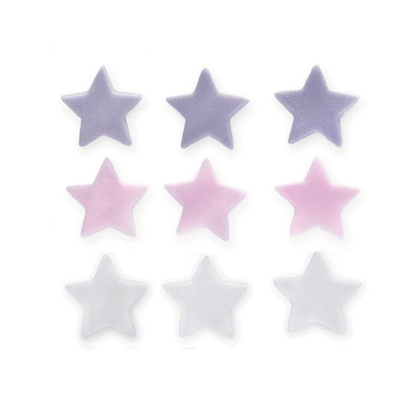 Stars Sugarcraft Toppers Lilac, Pink & White