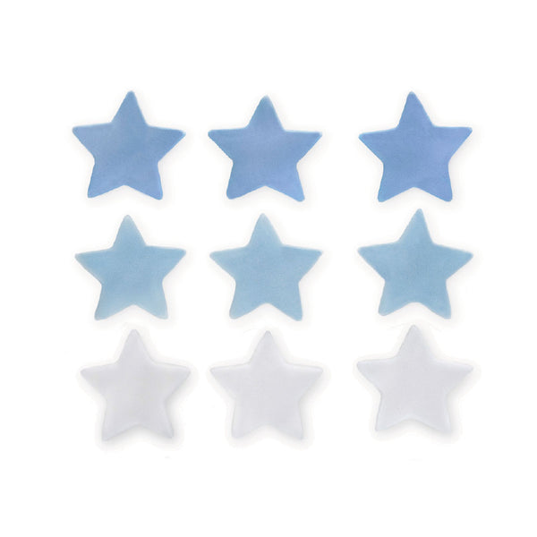 Stars Sugarcraft Toppers Blue, Light Blue & White