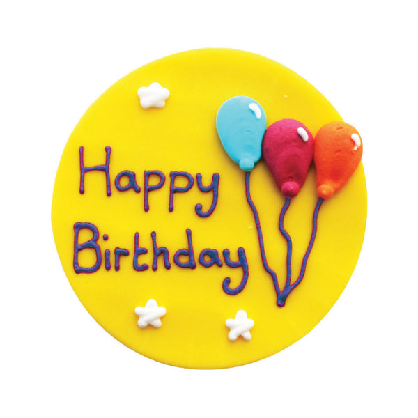 Brights Balloon Happy Birthday Sugarcraft Plaque