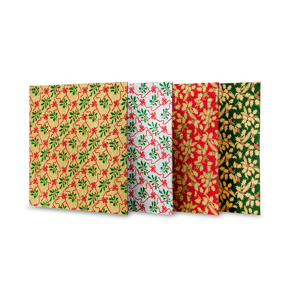 Unwrapped Holly Print Square Boards Assortment 10in